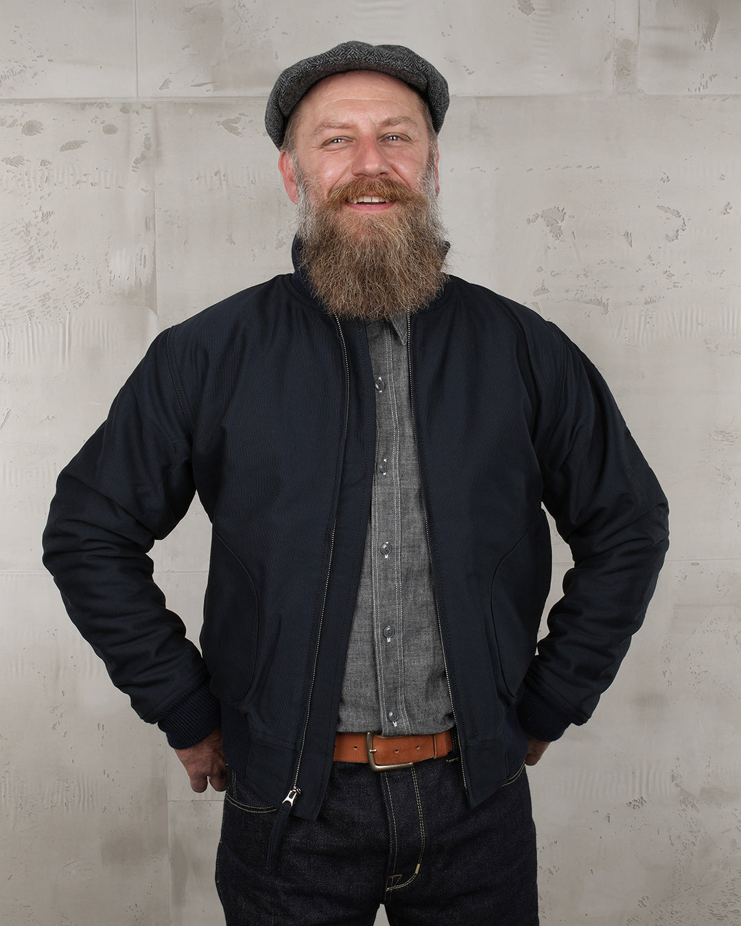 PIKE BROTHERS - 1942 Deck Zip Jacket Dark Blue