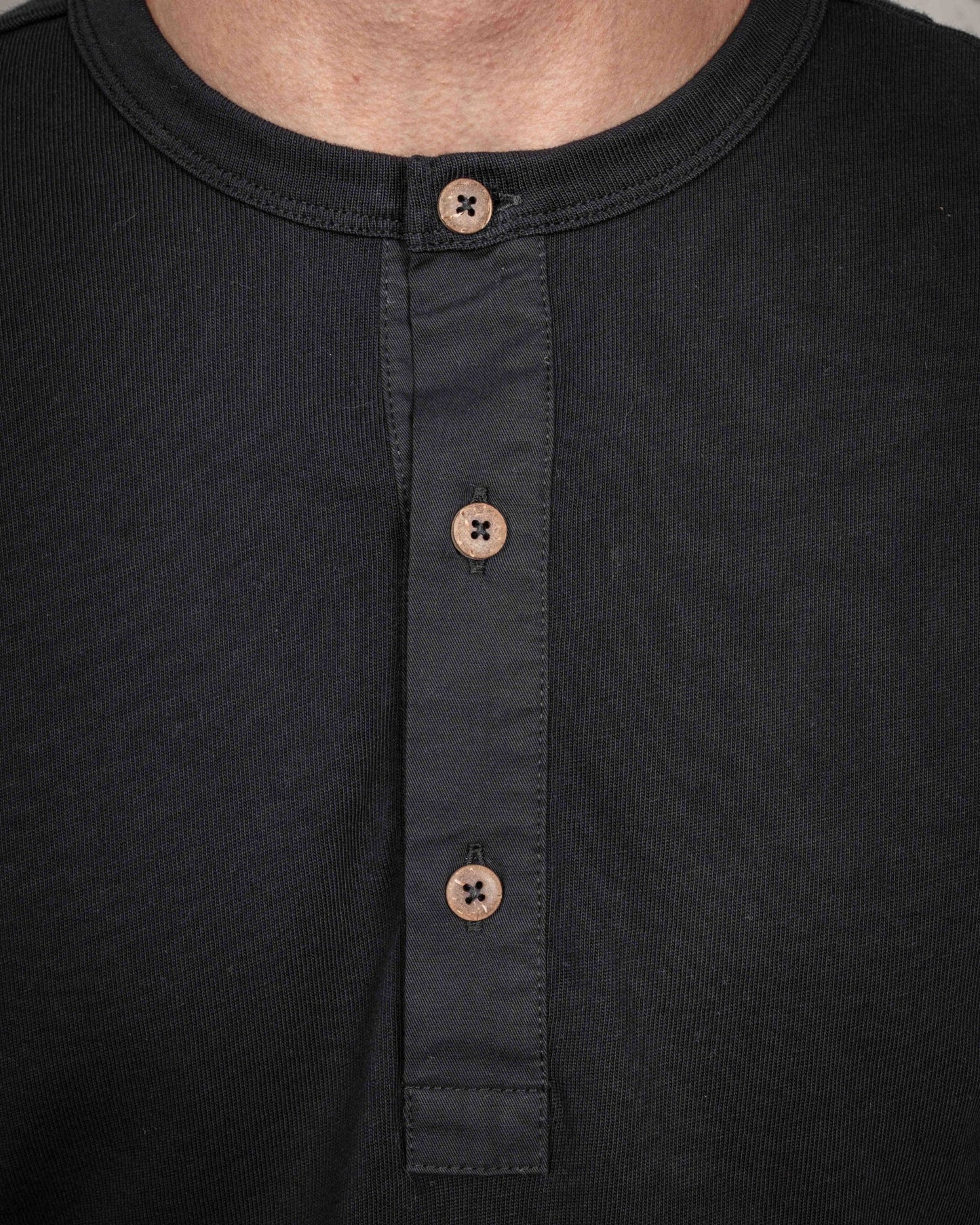 PIKE BROTHERS - 1927 Henley Shirt Long Sleeve Deep Black