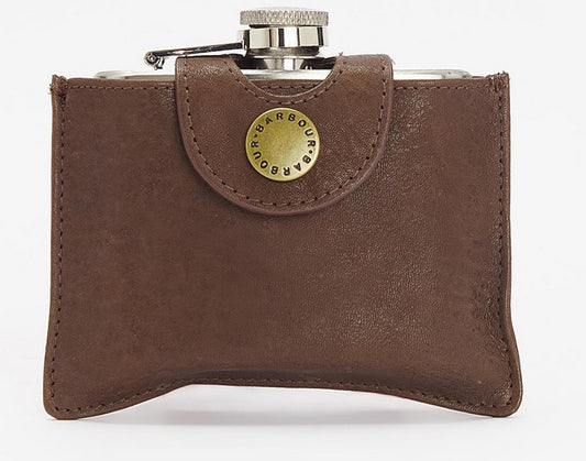Barbour - Flasque cuir 4oz hinged