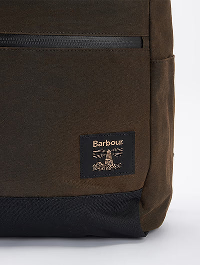 BARBOUR - Field Wax Jacket Fold Over Backpack Olive/Black