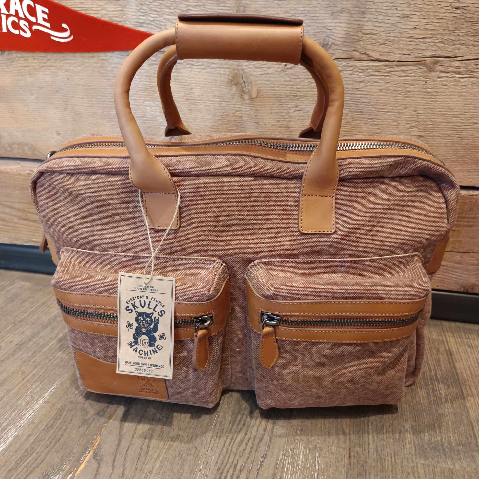 SKULLS MACHINE BESACE CANVAS TERRE