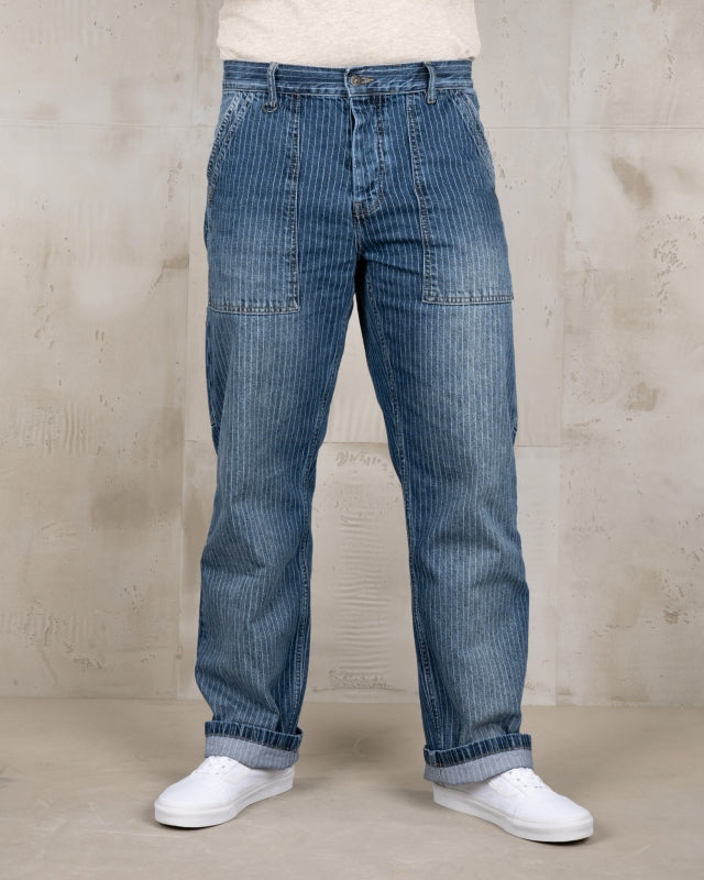 PIKE BROTHERS 1967 UTILITY TROUSERS BLUE WABASH RINSED
