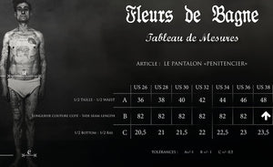 FLEURS DE BAGNE LE PANTALON "PENITENCIER MOLESKINE BLEU"
