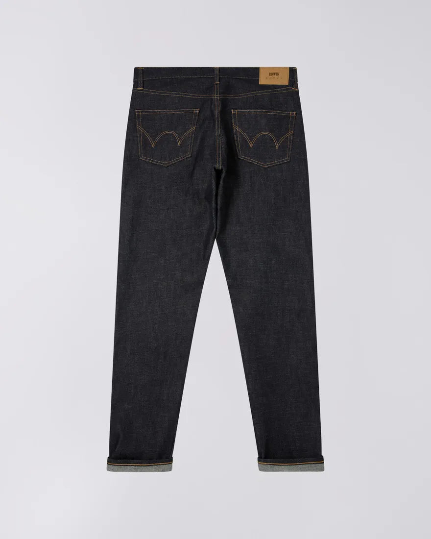 EDWIN REGULAR TAPERED DARK PURE INDIGO RAINBOW SELVAGE 13.5 OZ UNWASHED