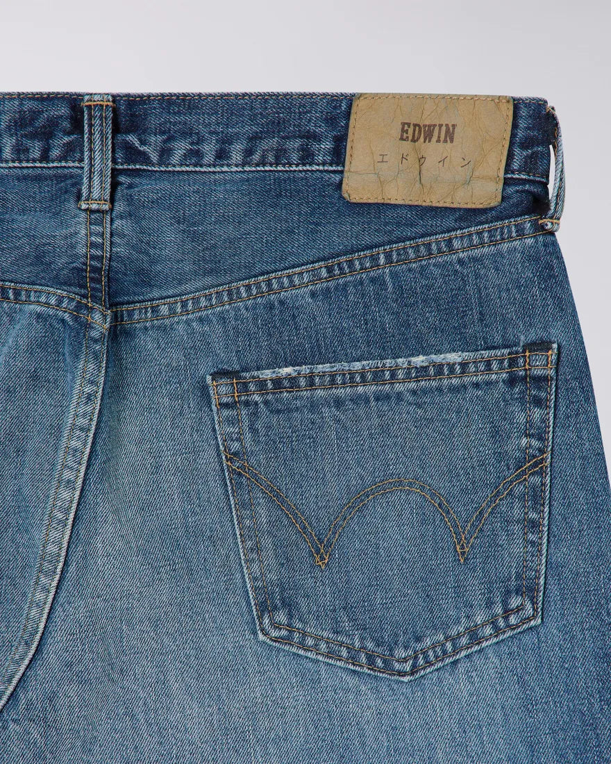 EDWIN REGULAR TAPERED DARK PURE INDIGO RAINBOW SELVAGE 13.5 OZ MID DARK WASH