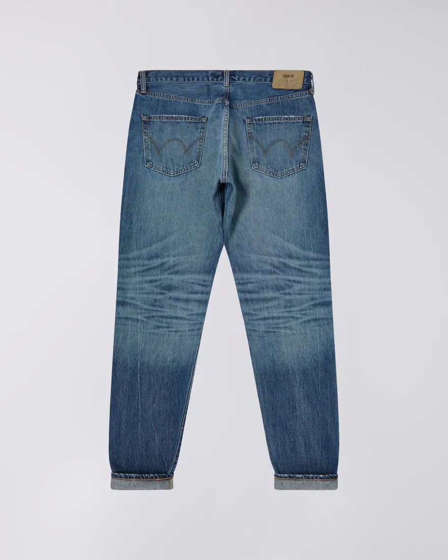 EDWIN REGULAR TAPERED DARK PURE INDIGO RAINBOW SELVAGE 13.5 OZ MID DARK WASH
