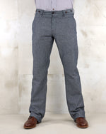 Charger l&#39;image dans la galerie, PIKE BROTHERS 1942 HUNTING PANT GREY STRIPED LINEN
