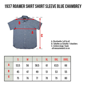 PIKE BROTHERS 1937 ROAMER SHIRT SHORT SLEEVE BLUE CHAMBREY