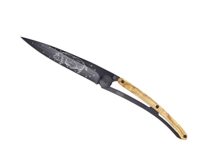 DEEJO COUTEAU 37G,BLACK  BOIS D'OLIVIER / COPAINS COMME COCHONS