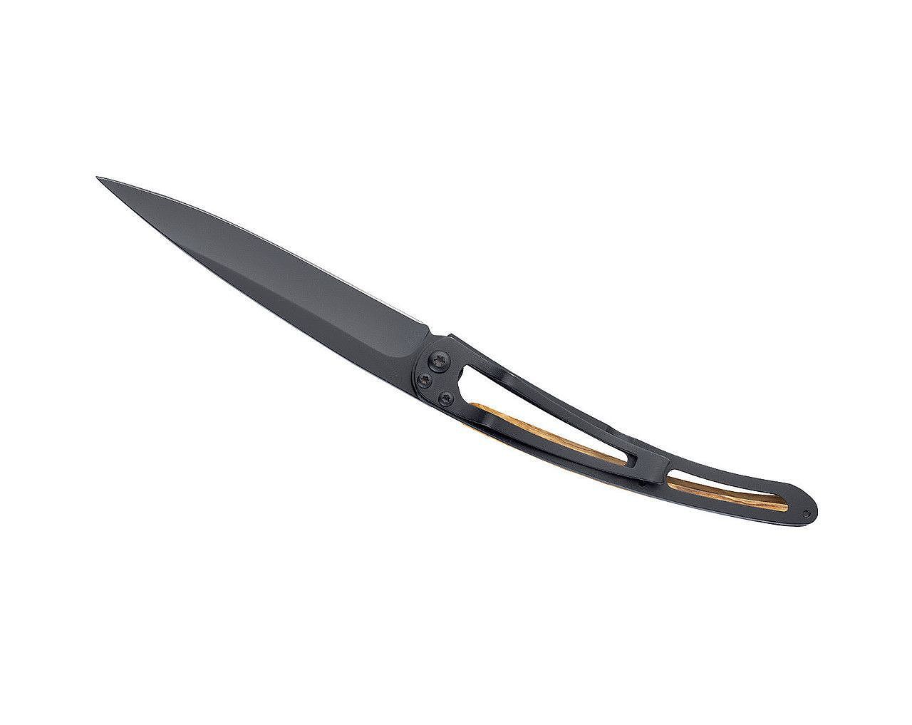 DEEJO COUTEAU 37G,BLACK  BOIS D'OLIVIER / COPAINS COMME COCHONS