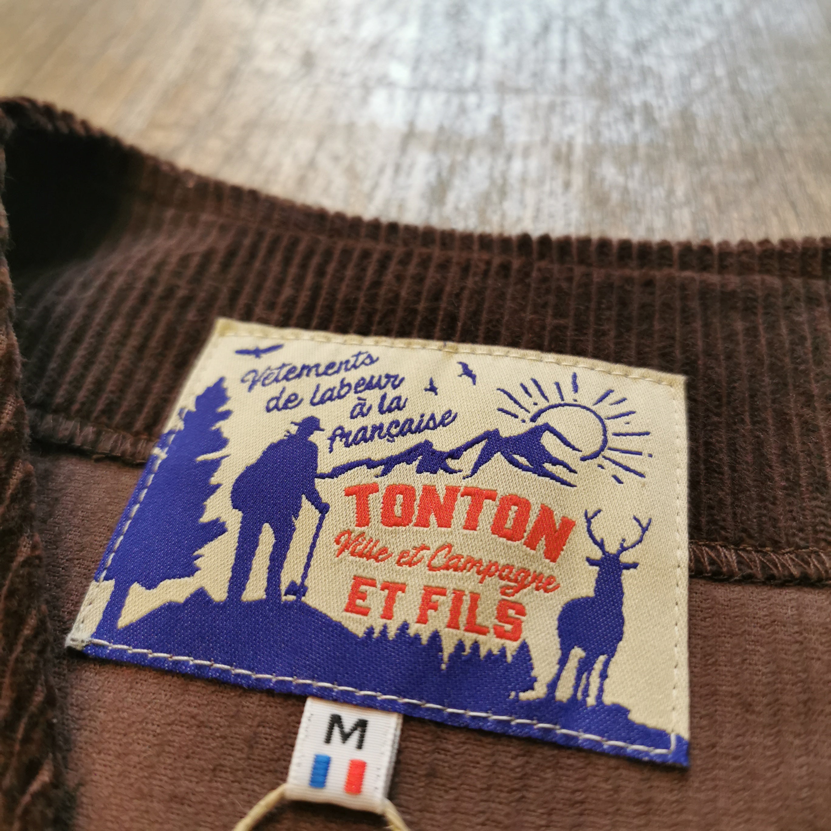 TONTON & FILS GILET JEANNOT VELOURS MARRON GROSSES COTES