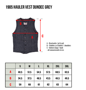 PIKE BROTHERS 1905 HAULER VEST DUNDEE GREY