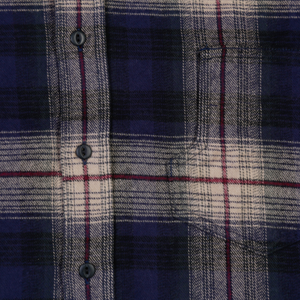 PIKE BROTHERS 1937 ROAMER SHIRT BLUE BEIGE CHECK FLANNEL