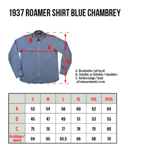 PIKE BROTHERS 1937 ROAMER SHIRT BLUE CHAMBREY