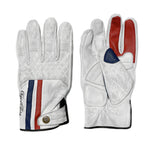 Charger l&#39;image dans la galerie, AGE OF GLORY Gants Miles CE cuir Blanc Bleu Rouge
