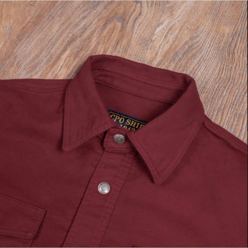 PIKE BROTHERS 1943 CPO SHIRT MOLESKIN DARK RED