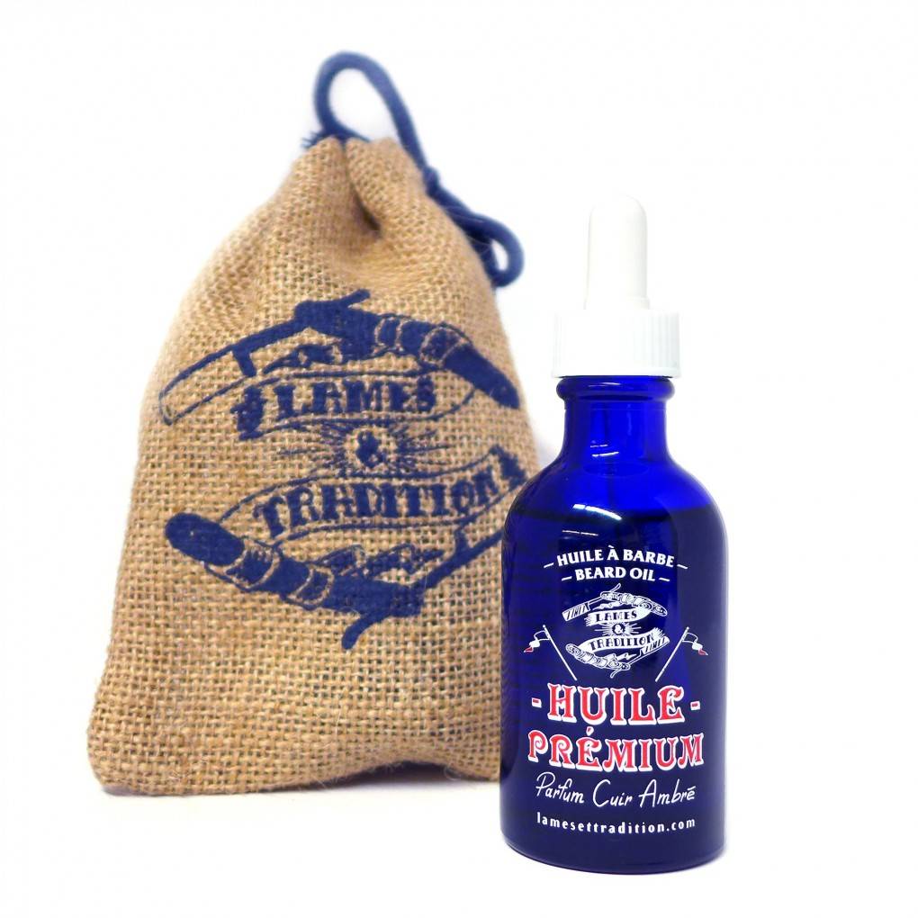 LAMES ET TRADITION HUILE À BARBE "PREMIUM" - PARFUM CUIR AMBRÉ 50ML